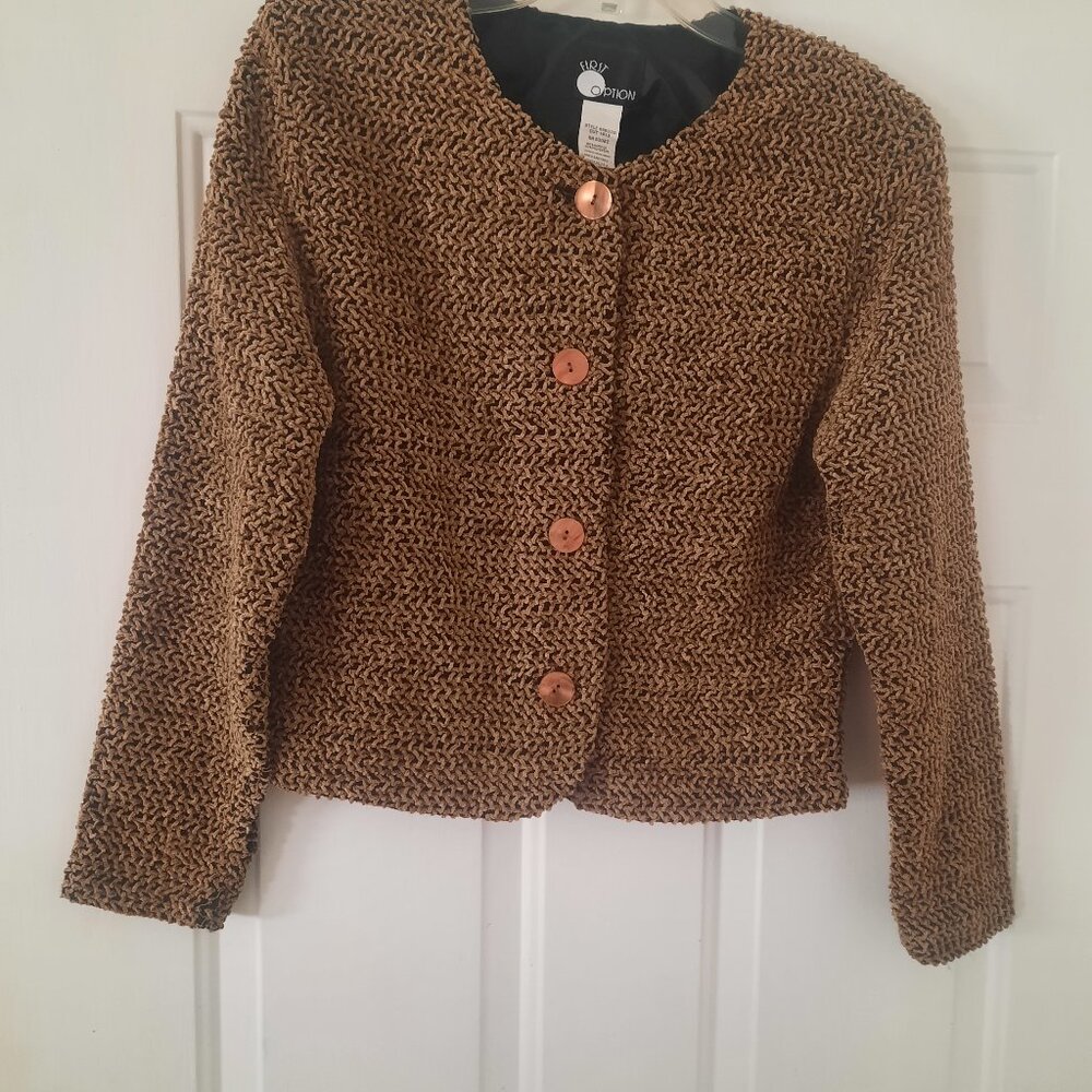 Women short brown and black dressy jacket